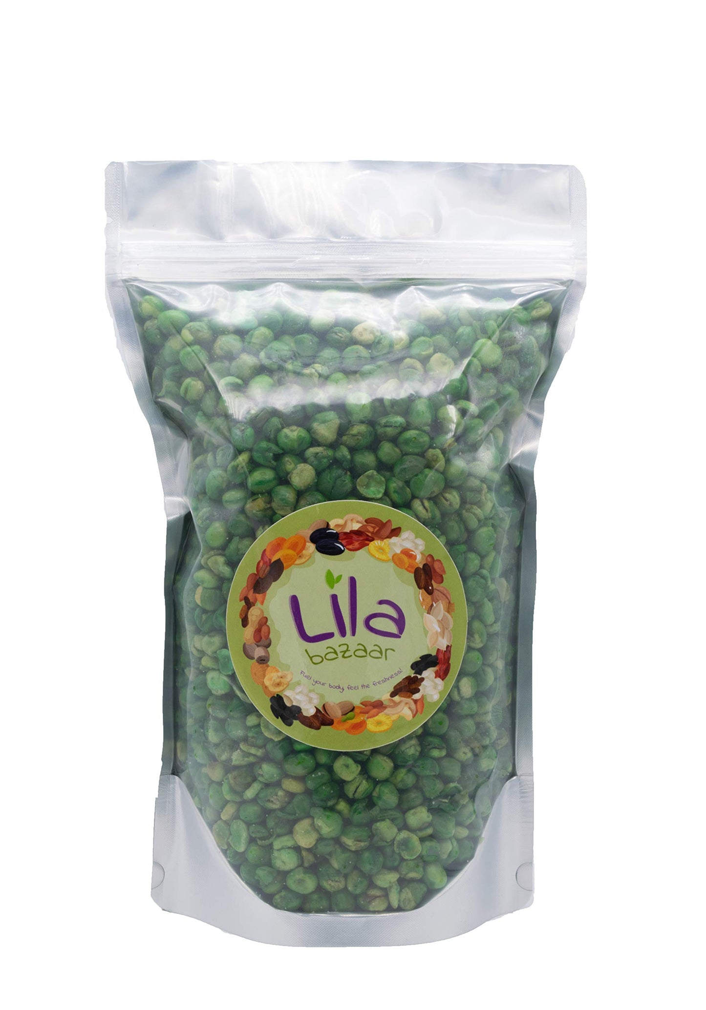 LILA BAZAAR - Green Peas 24 oz, Fried and Sea Salted, Packed in Resealable Bag, Kosher Certified